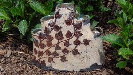 Velký svícen 5 (raku), v. 26 cm, š. 30 cm